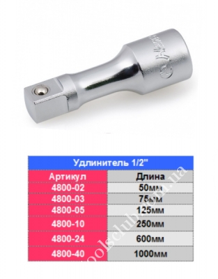 HANS Удлинитель 1/2", 125 мм, 180 гр. (4800-05)
