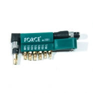 FORCE Набор насадок TORX 1/4" T10H-T40H +Г-обр.переходник  8ед.