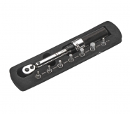 JTC Динамометрический ключ щелчкового типа 1/4" 1~24Hм 200мм с комплектом бит 7е