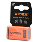 Батарейка сольова Videx 6F22/9V (Крона) 1шт SHRINK CARD