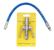 Насадка быстросъемная для смазочного шприца двухрычажная со шлангом.