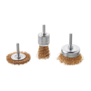 INTERTOOL Набір щіток дротяних для дриля, 3 од. (50, 50, 30 мм), латунне покритт