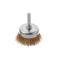 INTERTOOL Щетка чашечная, 75 мм, 1/4", витая проволока покрытая латунью, для дре