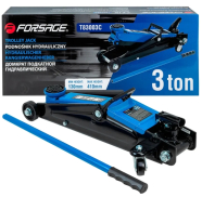 FORSAGE Домкрат подкатной 3т (h min 130мм, h max 410мм) с ручкой, вращающейся на