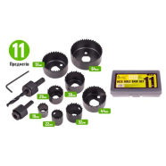 Alloid Набор корончатых фрез по дереву 11 предм (19, 22, 29, 32, 38, 44, 51, 64м