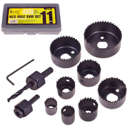 Alloid Набор корончатых фрез по дереву 11 предм (19, 22, 29, 32, 38, 44, 51, 64м