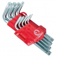 INTERTOOL Набір Г-подібних ключів TORX 9шт, Т10-Т50, Cr-V, Small