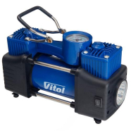 VITOL Компрессор 150psi/15Amp /85л/2 цилиндра/шланг 3,0м/прикур (K-74)