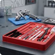 INTERTOOL Набор для чистки краскопультов, 23 предмета