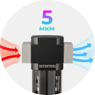 INTERTOOL Фильтр для очистки воздуха 1/4", 5 мкм, до 16 бар, до 950 л/мин, STORM