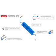 INTERTOOL Шланг спіральний поліуретановий 5.5*8мм, 5 м