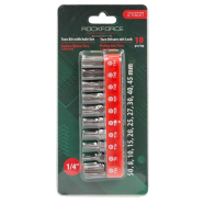 ROCK FORCE Набір біт с отвором 10пр. 1/4" Torx ( T8Н-T50Н, L-25мм)