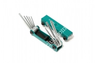 ROCKFORCE Набор ключей TORX складной, 8 предметов(T9, T10, T15, T20, T25, T27, T