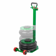 Rock FORCE Домкрат подкатной пневматический 5т (4-8bar, 135-400мм, 3 подушки, D=