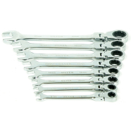 SILVER Набір ріжково-накидних ключів з тріскачкою SilverTools 8 предметів 8-22 м