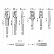 VOTFAL Набор переходников 1/4", 3/8", 1/2", 8шт.