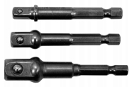 YATO Тримачі-адаптери торцевих головок HEX 1/4" 1/4", 3/8", 1/2", 3 шт.