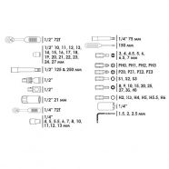 INTERTOOL Набор инструмента 72ед, 1/2" и 1/4", Cr-V