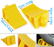 Упор під колесо  (195x110x190мм) пластик, з ручкою, жовтий 2 шт