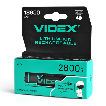 VIDEX Аккумулятор литий-ионный 18650-P(защита) 2800mAh color box/1шт VIDEX Аккумулятор литий-ионный 18650-P(защита) 2800mAh color box/1шт