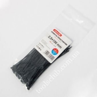 CarLife Хомут пластиковый черный 2,5*150 (100шт)