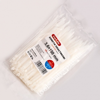 CarLife Хомут пластиковый белый 3,6*150 (100шт)