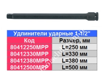 FORCE Удлинители ударные (пин) 1-1/2" L=380 мм