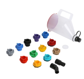 Воронка с комплектом переходников для заливки масла 15 шт.