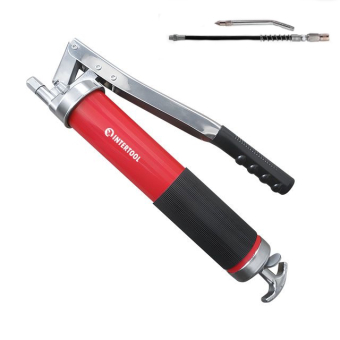 INTERTOOL Шприц для смазки, двухплунжерный, 500 см³, с гибким шлангом, 400 г, ев
