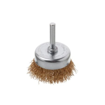 INTERTOOL Щетка чашечная, 75 мм, 1/4\", витая проволока покрытая латунью, для дре