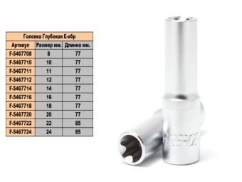 FORSAGE Головка торцевая глубокая 1/2\" TORX E14.