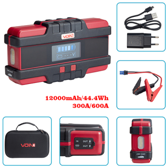 VOIN Пуско-зарядний пристрій 12000mAh/44,4Wh/12V START-300A/600A/ліхтар