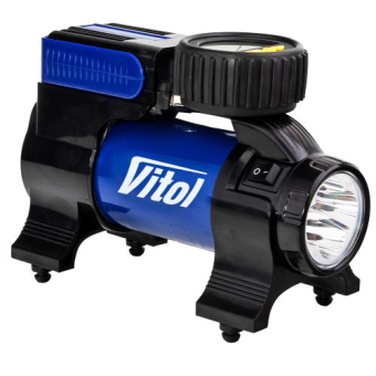 VITOL Компрессор \"ViTOL\" K-22 100psi/14Amp/37л/Фонарь/Автостоп/прикуриватель