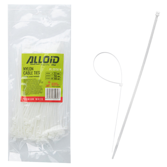 Alloid Хомут пластиковий  2.5 х 150 100 шт./уп. білий(PC-25150 W)