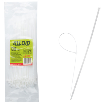 Alloid Хомут пластиковый 2.5х200 100 шт./уп. белый (PC-25200 W)