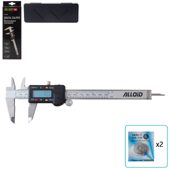 Alloid Pro. Штангенциркуль электронный, 150мм/0,02мм, нержавеющая сталь (PVC-037