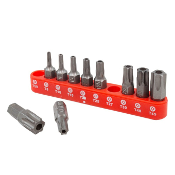 ROCK FORCE Набор бит с отверстием 10пр. 1/4" Torx (T8H-T50H, L-25мм)