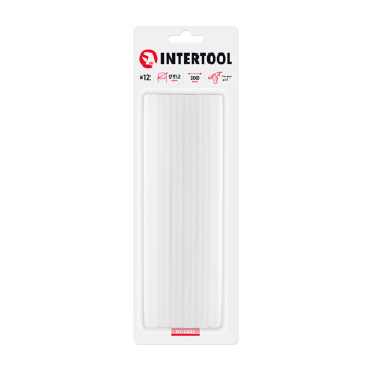 INTERTOOL Комплект білих клейових стрижнів 11.2мм*200мм, 12 шт.