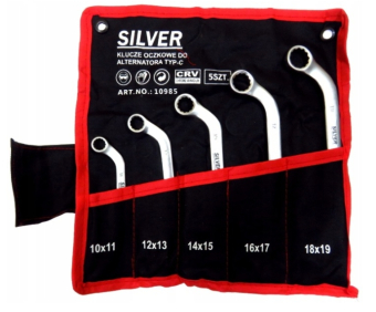 SILVER Набор ключей накидных С-образных 5 пр. 10-19 на холсте