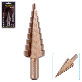 Alloid Pro. Сверло ступенчатое по металлу кобальтовое Р6М5К5, 4-20мм SD-0420