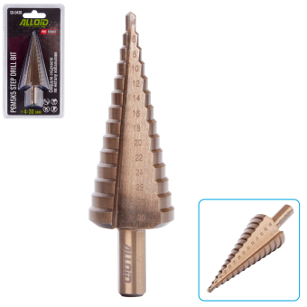 Alloid Pro. Сверло ступенчатое по металлу кобальтовое, Р6М5К5, 4-30мм SD-0430
