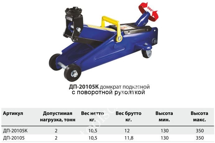 Домкрат подкатной 2т схема